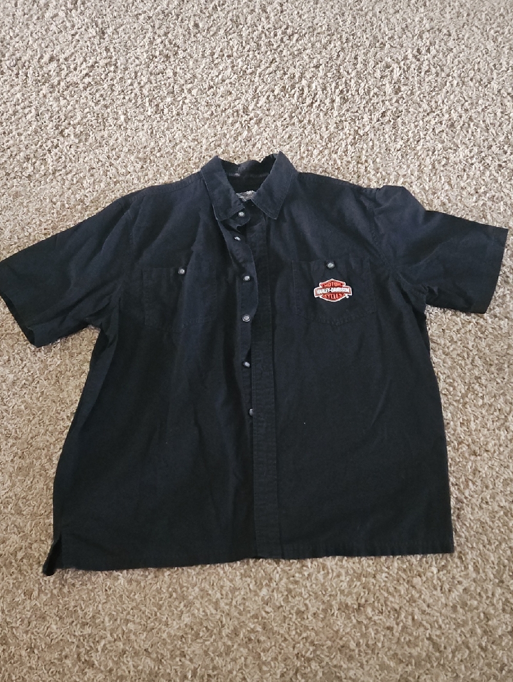 Harley-Davidson Black Short-Sleeve Button Down